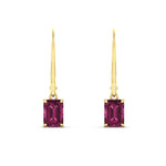 Load image into Gallery viewer, 2-ct-emerald-cut-pink-sapphire-drop-earrings-in-yellow-gold-fdear11236emgsadrpiangle2-2.00ct-nl-yg.jpg?v=1765364319