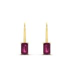 Load image into Gallery viewer, 2-ct-emerald-cut-pink-sapphire-single-stone-earrings-in-yellow-gold-FD-EAR9225EMGSADRPI-2.00 CT-NL-YG
