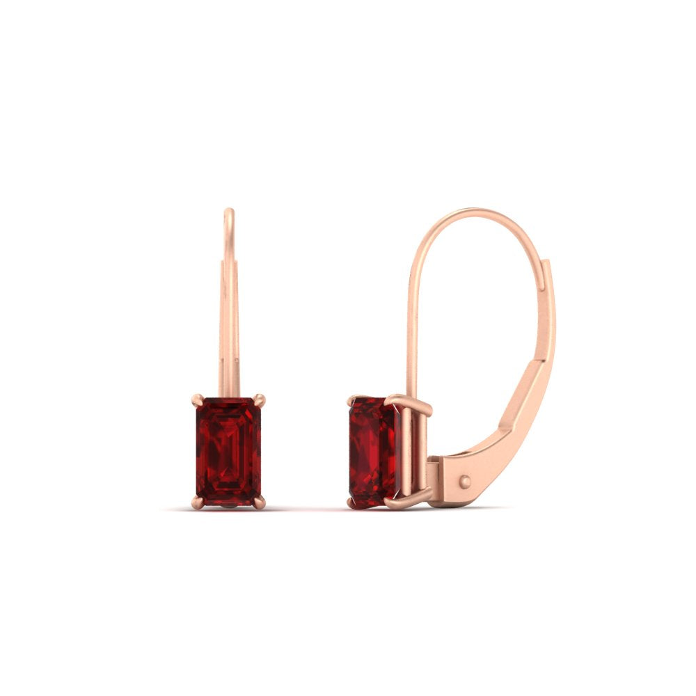 2-ct-emerald-cut-ruby-single-stone-earrings-in-rose-gold-FD-EAR9225EMGRUDR-2.00 CT-NL-RG