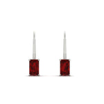 Load image into Gallery viewer, 2-ct-emerald-cut-ruby-single-stone-earrings-in-white-gold-FD-EAR9225EMGRUDR-2.00 CT-NL-WG
