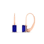 Load image into Gallery viewer, 2-ct-emerald-cut-sapphire-single-stone-earrings-in-rose-gold-FD-EAR9225EMGSABL-2.00 CT-NL-RG

