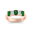 Load image into Gallery viewer, 2-ct-emerald-emerald-cut-5-stone-wedding-band-in-rose-gold-fdwb8008emgemgrangle5-2.00ct-nl-rg