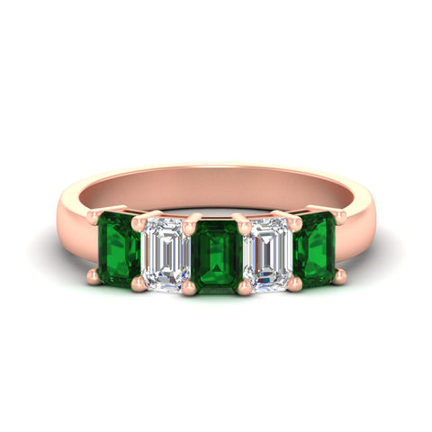 2-ct-emerald-emerald-cut-5-stone-wedding-band-in-rose-gold-fdwb8008emgemgrsleep-2.00ct-nl-rg