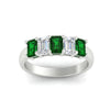 Load image into Gallery viewer, 2-ct-emerald-emerald-cut-5-stone-wedding-band-in-white-gold-fdwb8008emgemgrangle5-2.00ct-nl-wg