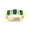 Load image into Gallery viewer, 2-ct-emerald-emerald-cut-5-stone-wedding-band-in-yellow-gold-fdwb8008emgemgrangle5-2.00ct-nl-yg