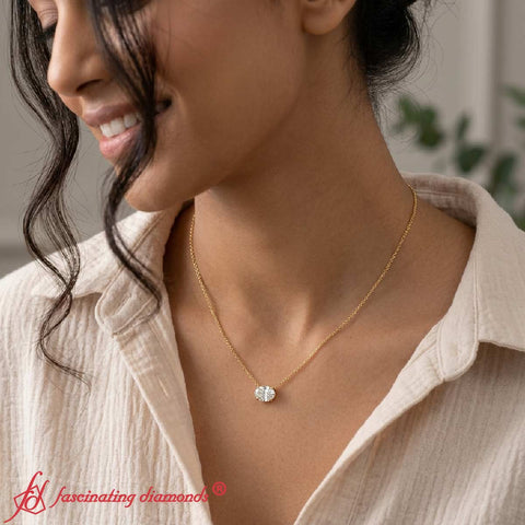 East West Oval Solitaire Pendant