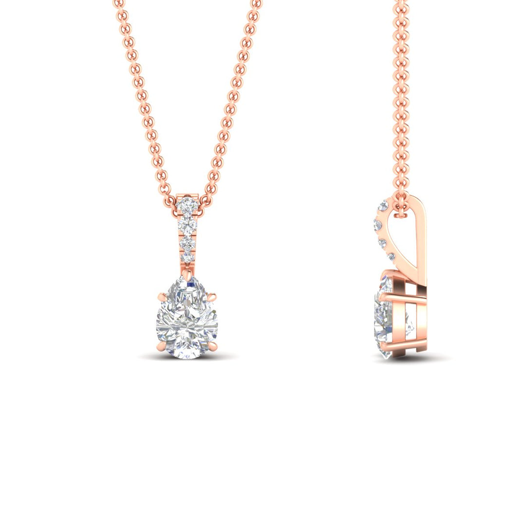 Pear Shaped Pavé Diamond Bail Pendant