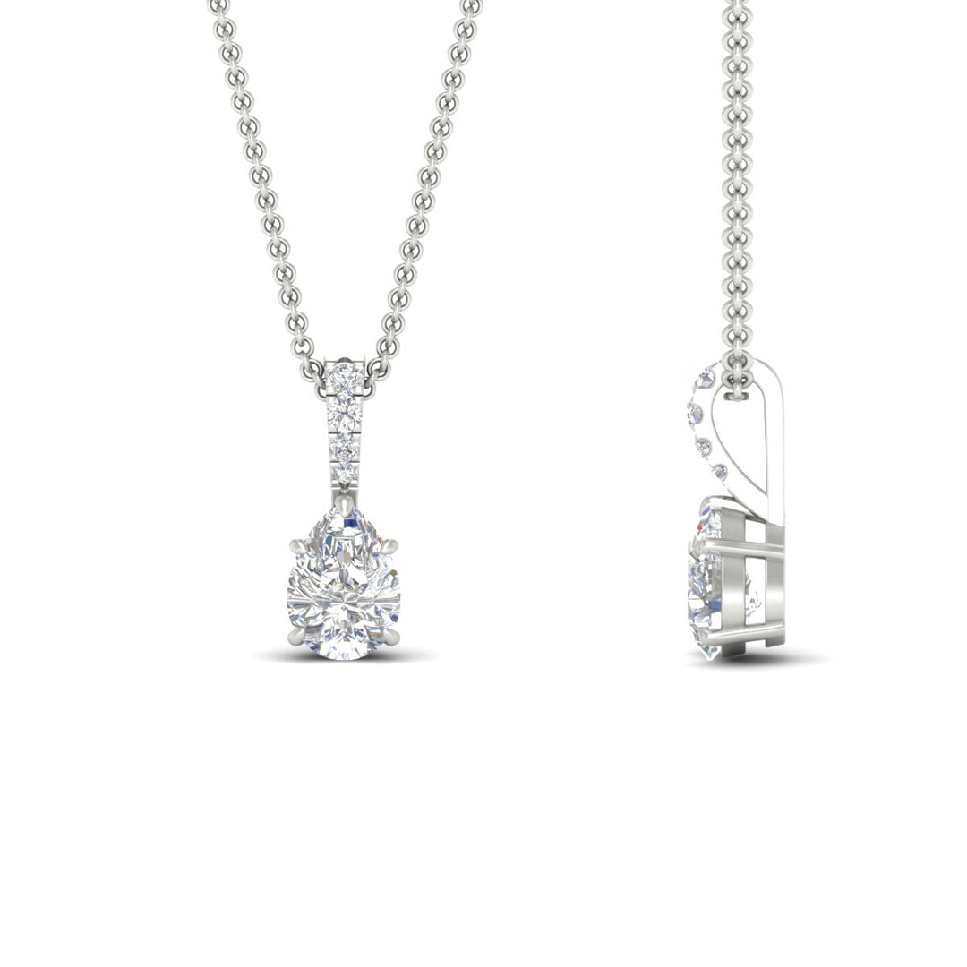 Pear Shaped Pavé Diamond Bail Pendant