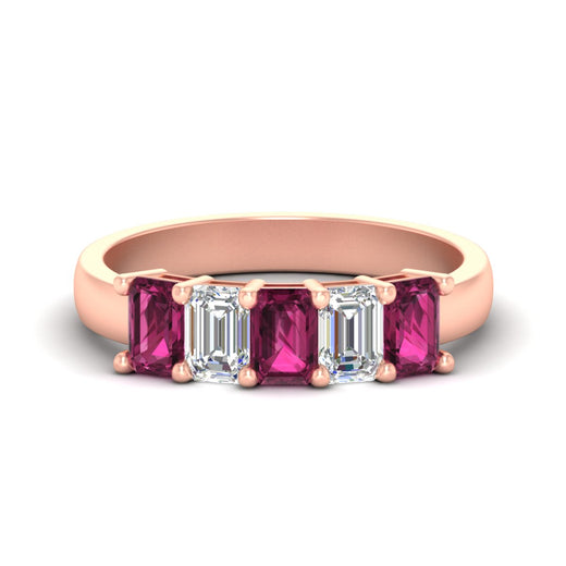 2-ct-pink-sapphire-emerald-cut-5-stone-wedding-band-in-rose-gold-fdwb8008emgsadrpisleep-2.00ct-nl-rg