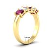 Load image into Gallery viewer, 2-ct-pink-sapphire-emerald-cut-5-stone-wedding-band-in-yellow-gold-fdwb8008emgsadrpiangle2-2.00ct-nl-yg-hw