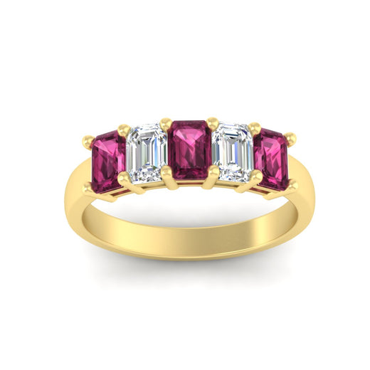 2-ct-pink-sapphire-emerald-cut-5-stone-wedding-band-in-yellow-gold-fdwb8008emgsadrpiangle5-2.00ct-nl-yg
