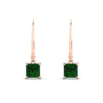 Load image into Gallery viewer, 2-ct-princess-cut-emerald-leverback-dangle-earrings-in-rose-gold-fdear11236prgemgrangle2-2.00ct-nl-rg.jpg?v=1765510590