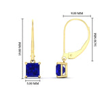 Load image into Gallery viewer, 2-ct-princess-cut-sapphire-leverback-dangle-earrings-in-yellow-gold-fdear11236prgsablangle4-2.00ct-nl-yg-hw.jpg?v=1765510590