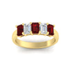 Load image into Gallery viewer, 2-ct-ruby-emerald-cut-5-stone-wedding-band-in-yellow-gold-fdwb8008emgrudrangle5-2.00ct-nl-yg