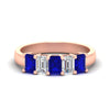 Load image into Gallery viewer, 2-ct-sapphire-emerald-cut-5-stone-wedding-band-in-rose-gold-fdwb8008emgsablsleep-2.00ct-nl-rg