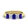 Load image into Gallery viewer, 2-ct-sapphire-emerald-cut-5-stone-wedding-band-in-yellow-gold-fdwb8008emgsablsleep-2.00ct-nl-yg