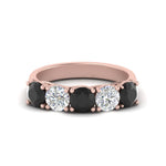 Load image into Gallery viewer, 2-ct.-diamond-trellis-5-stone-wedding-band-with-black-diamond-in-rose-gold-FD10769RO-2.00CTGBLACKANGLE3-NL-RG
