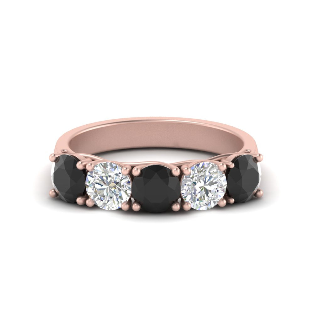 2-ct.-diamond-trellis-5-stone-wedding-band-with-black-diamond-in-rose-gold-FD10769RO-2.00CTGBLACKANGLE3-NL-RG