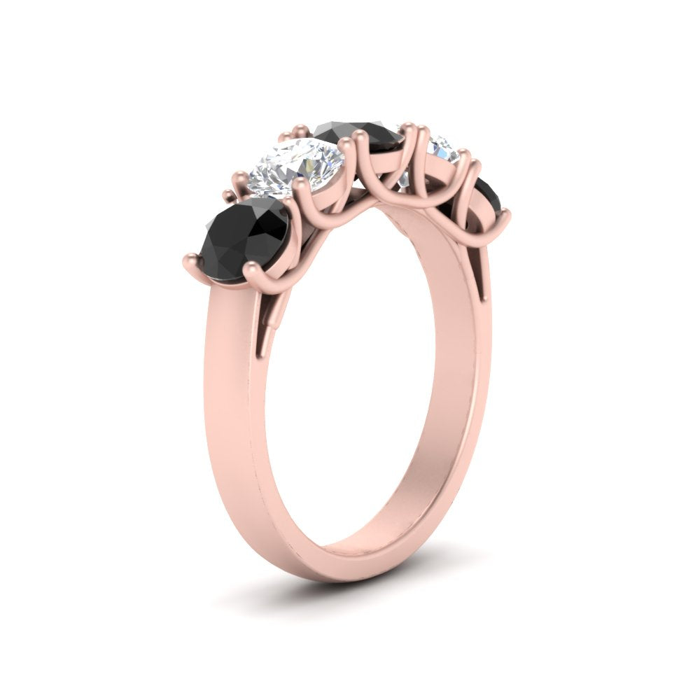 2-ct.-diamond-trellis-5-stone-wedding-band-with-black-diamond-in-rose-gold-FD10769RO-2.00CTGBLACKANGLE3-NL-RG