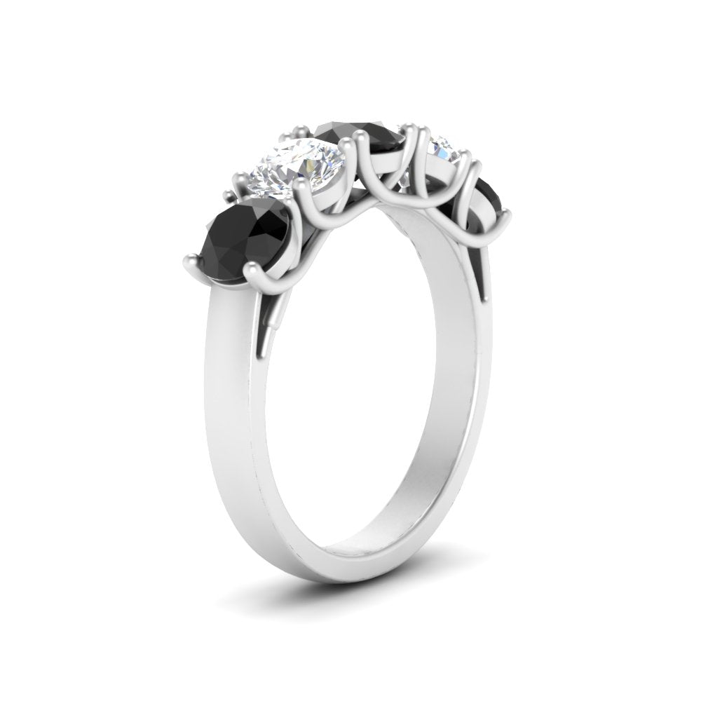 2-ct.-diamond-trellis-5-stone-wedding-band-with-black-diamond-in-white-gold-FD10769RO-2.00CTGBLACKANGLE3-NL-WG