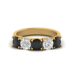 Load image into Gallery viewer, 2-ct.-diamond-trellis-5-stone-wedding-band-with-black-diamond-in-yellow-gold-FD10769RO-2.00CTGBLACKANGLE3-NL-YG
