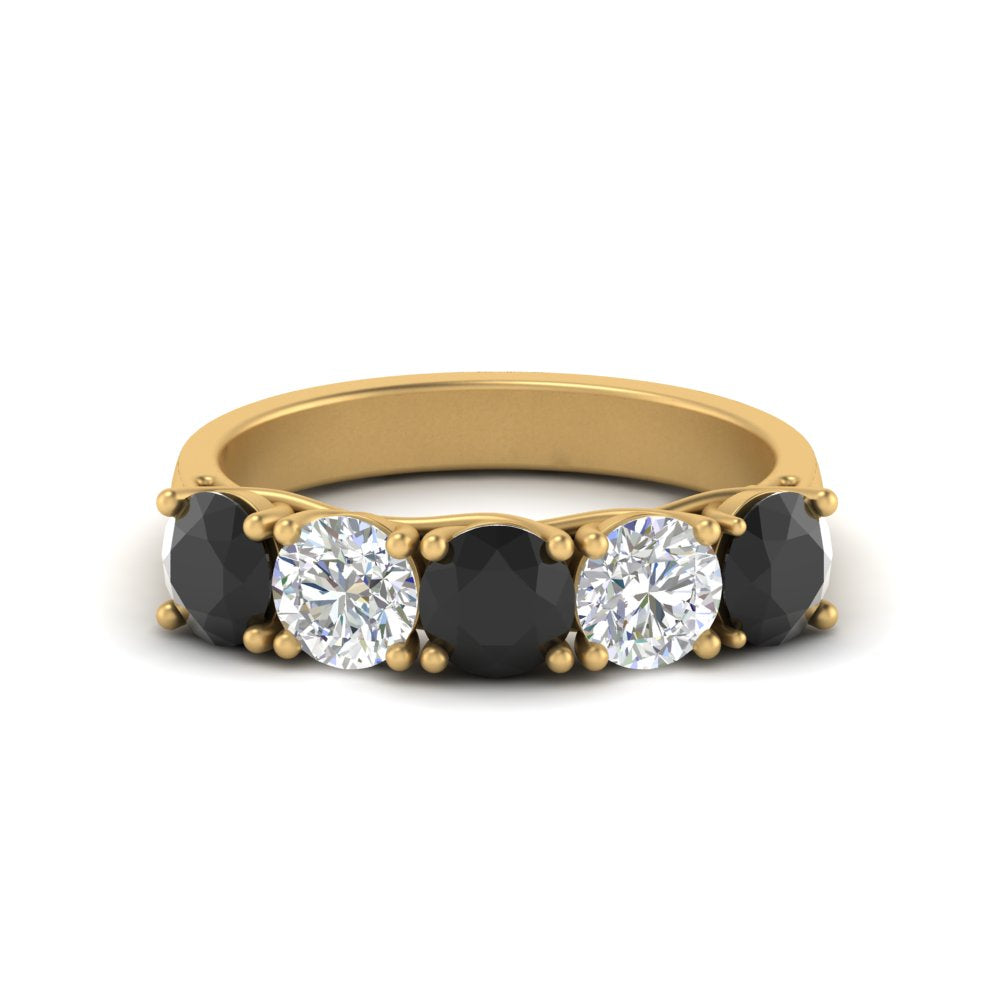 2-ct.-diamond-trellis-5-stone-wedding-band-with-black-diamond-in-yellow-gold-FD10769RO-2.00CTGBLACKANGLE3-NL-YG