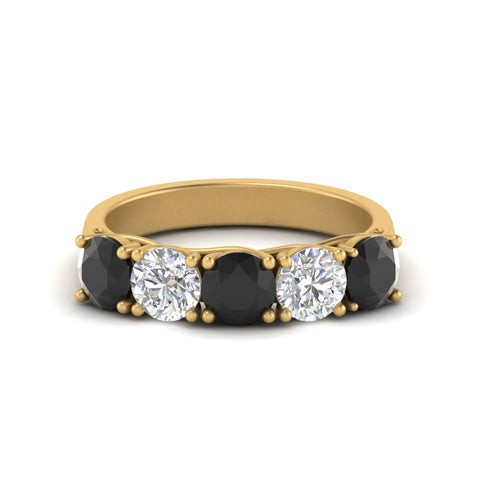 2-ct.-diamond-trellis-5-stone-wedding-band-with-black-diamond-in-yellow-gold-FD10769RO-2.00CTGBLACKANGLE3-NL-YG