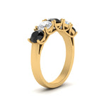 Load image into Gallery viewer, 2-ct.-diamond-trellis-5-stone-wedding-band-with-black-diamond-in-yellow-gold-FD10769RO-2.00CTGBLACKANGLE3-NL-YG
