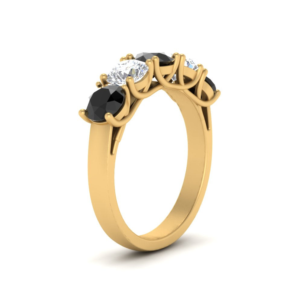 2-ct.-diamond-trellis-5-stone-wedding-band-with-black-diamond-in-yellow-gold-FD10769RO-2.00CTGBLACKANGLE3-NL-YG