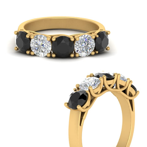 2-ct.-diamond-trellis-5-stone-wedding-band-with-black-diamond-in-yellow-gold-FD10769RO-2.00CTGBLACKANGLE3-NL-YG