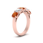 Load image into Gallery viewer, 2-ct.-diamond-trellis-5-stone-wedding-band-with-orange-sapphire-in-rose-gold-FD10769RO-2.00CTGSAORANGLE3-NL-RG
