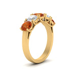 Load image into Gallery viewer, 2-ct.-diamond-trellis-5-stone-wedding-band-with-orange-sapphire-in-yellow-gold-FD10769RO-2.00CTGSAORANGLE3-NL-YG
