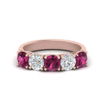 Load image into Gallery viewer, 2-ct.-diamond-trellis-5-stone-wedding-band-with-pink-sapphire-in-rose-gold-FD10769RO-2.00CTGSADRPIANGLE3-NL-RG
