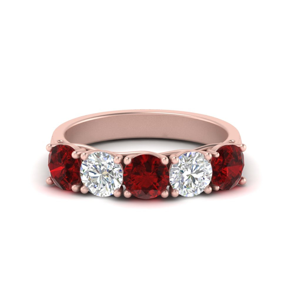 2-ct.-diamond-trellis-5-stone-wedding-band-with-ruby-in-rose-gold-FD10769RO-2.00CTGRUDRANGLE3-NL-RG