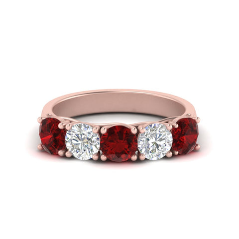 2-ct.-diamond-trellis-5-stone-wedding-band-with-ruby-in-rose-gold-FD10769RO-2.00CTGRUDRANGLE3-NL-RG