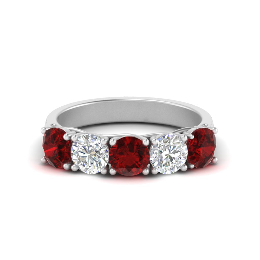 2-ct.-diamond-trellis-5-stone-wedding-band-with-ruby-in-white-gold-FD10769RO-2.00CTGRUDRANGLE3-NL-WG