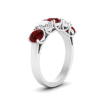 Load image into Gallery viewer, 2-ct.-diamond-trellis-5-stone-wedding-band-with-ruby-in-white-gold-FD10769RO-2.00CTGRUDRANGLE3-NL-WG
