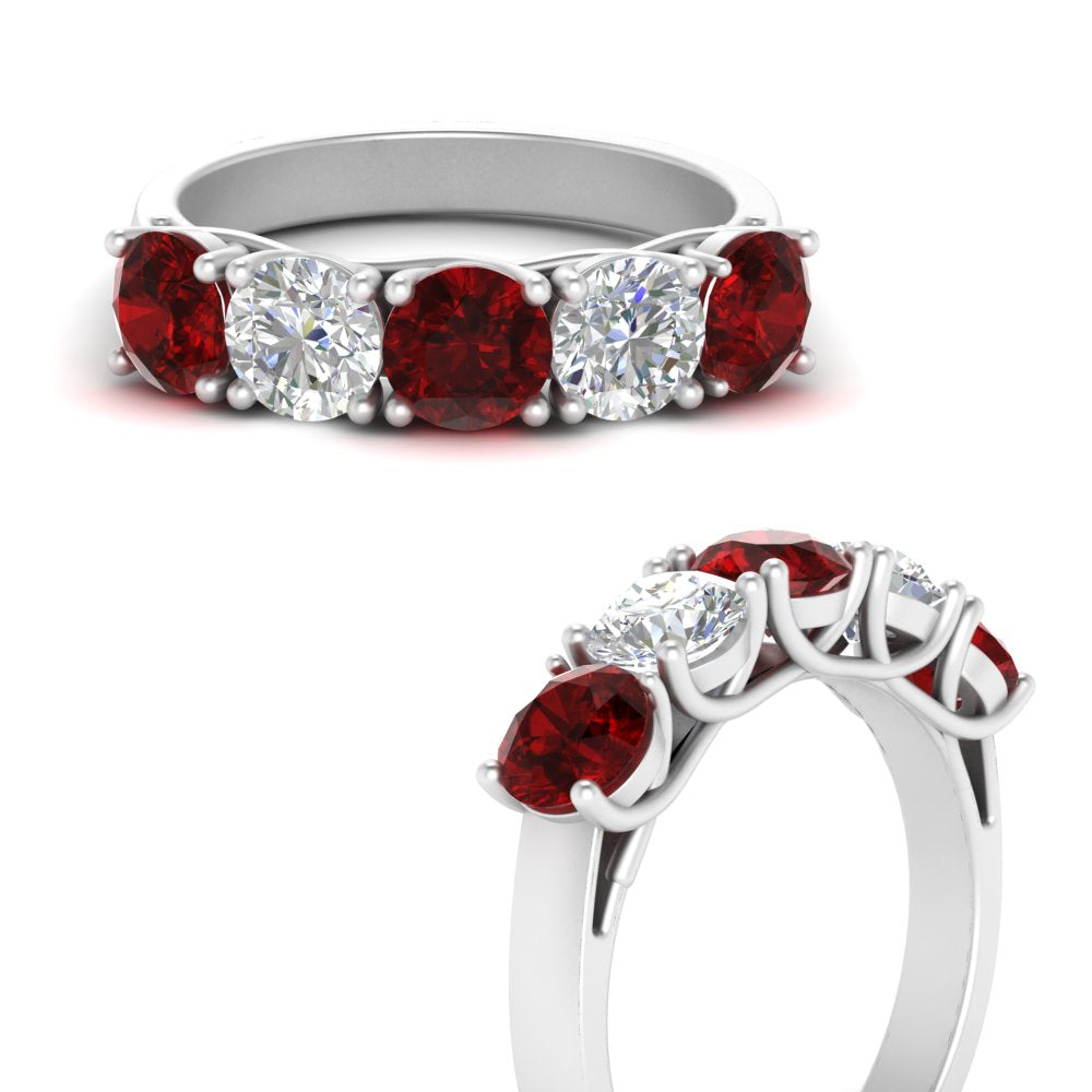 2-ct.-diamond-trellis-5-stone-wedding-band-with-ruby-in-white-gold-FD10769RO-2.00CTGRUDRANGLE3-NL-WG