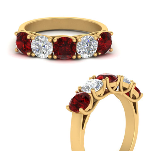 2-ct.-diamond-trellis-5-stone-wedding-band-with-ruby-in-yellow-gold-FD10769RO-2.00CTGRUDRANGLE3-NL-YG