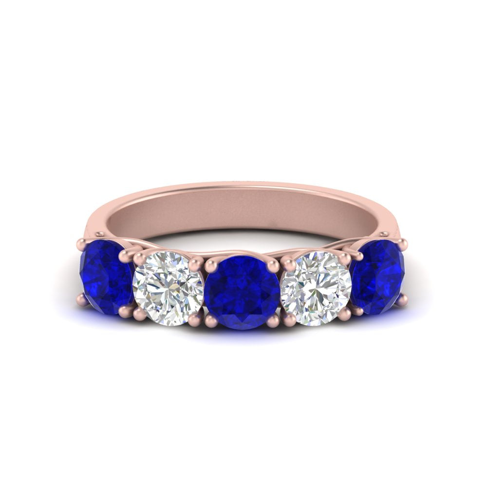 2-ct.-diamond-trellis-5-stone-wedding-band-with-sapphire-in-rose-gold-FD10769RO-2.00CTGSABLANGLE3-NL-RG