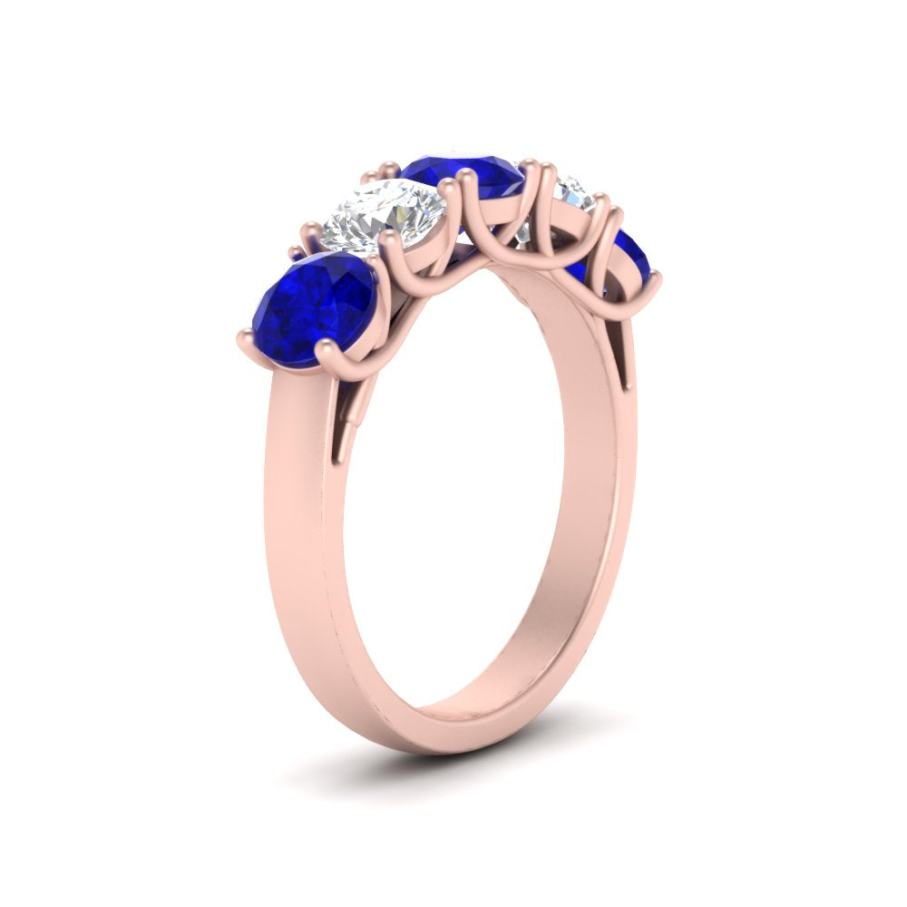2-ct.-diamond-trellis-5-stone-wedding-band-with-sapphire-in-rose-gold-FD10769RO-2.00CTGSABLANGLE3-NL-RG
