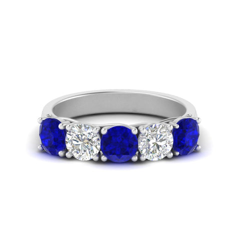 2-ct.-diamond-trellis-5-stone-wedding-band-with-sapphire-in-white-gold-FD10769RO-2.00CTGSABLANGLE3-NL-WG