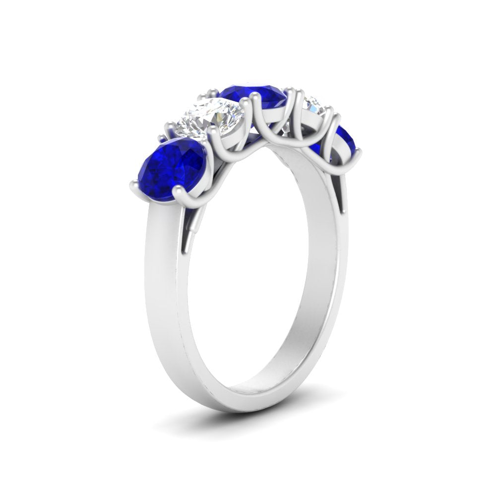 2-ct.-diamond-trellis-5-stone-wedding-band-with-sapphire-in-white-gold-FD10769RO-2.00CTGSABLANGLE3-NL-WG