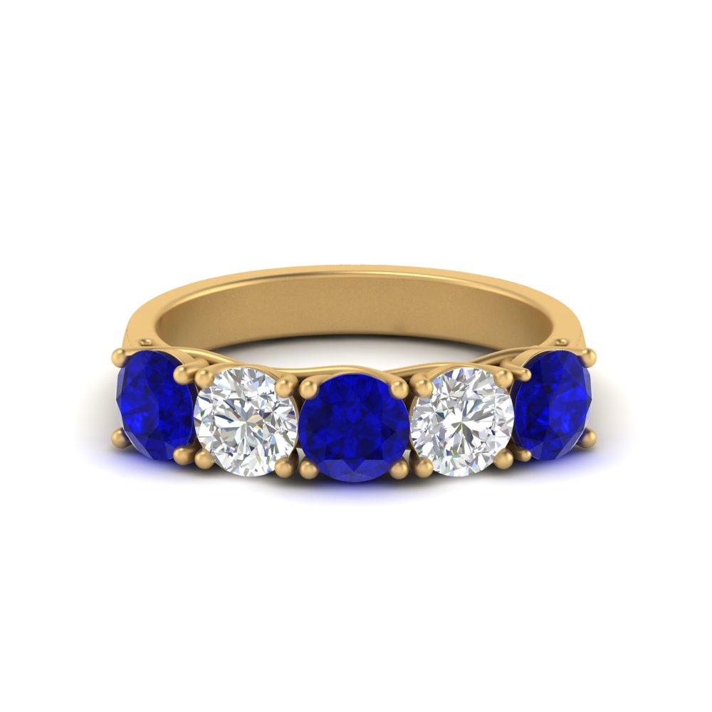 2-ct.-diamond-trellis-5-stone-wedding-band-with-sapphire-in-yellow-gold-FD10769RO-2.00CTGSABLANGLE3-NL-YG
