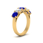 Load image into Gallery viewer, 2-ct.-diamond-trellis-5-stone-wedding-band-with-sapphire-in-yellow-gold-FD10769RO-2.00CTGSABLANGLE3-NL-YG
