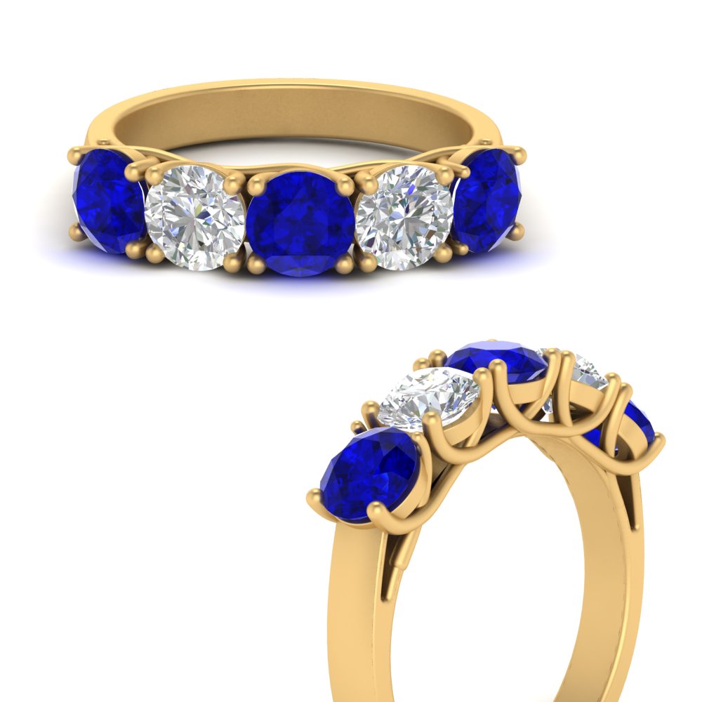 2-ct.-diamond-trellis-5-stone-wedding-band-with-sapphire-in-yellow-gold-FD10769RO-2.00CTGSABLANGLE3-NL-YG