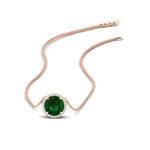 Load image into Gallery viewer, 2-ctw-round-halo-diamond-anniversary-necklace-with-emerald-in-FDPD10984GEMGR-2.00CT-NL-RG-CS
