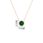 Load image into Gallery viewer, 2-ctw-round-halo-diamond-anniversary-necklace-with-emerald-in-FDPD10984GEMGR-2.00CT-NL-RG-CS