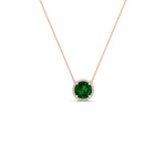 Load image into Gallery viewer, 2-ctw-round-halo-diamond-anniversary-necklace-with-emerald-in-FDPD10984GEMGR-2.00CT-NL-RG-CS