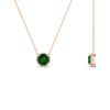 Load image into Gallery viewer, 2-ctw-round-halo-diamond-anniversary-necklace-with-emerald-in-FDPD10984GEMGR-2.00CT-NL-RG-CS